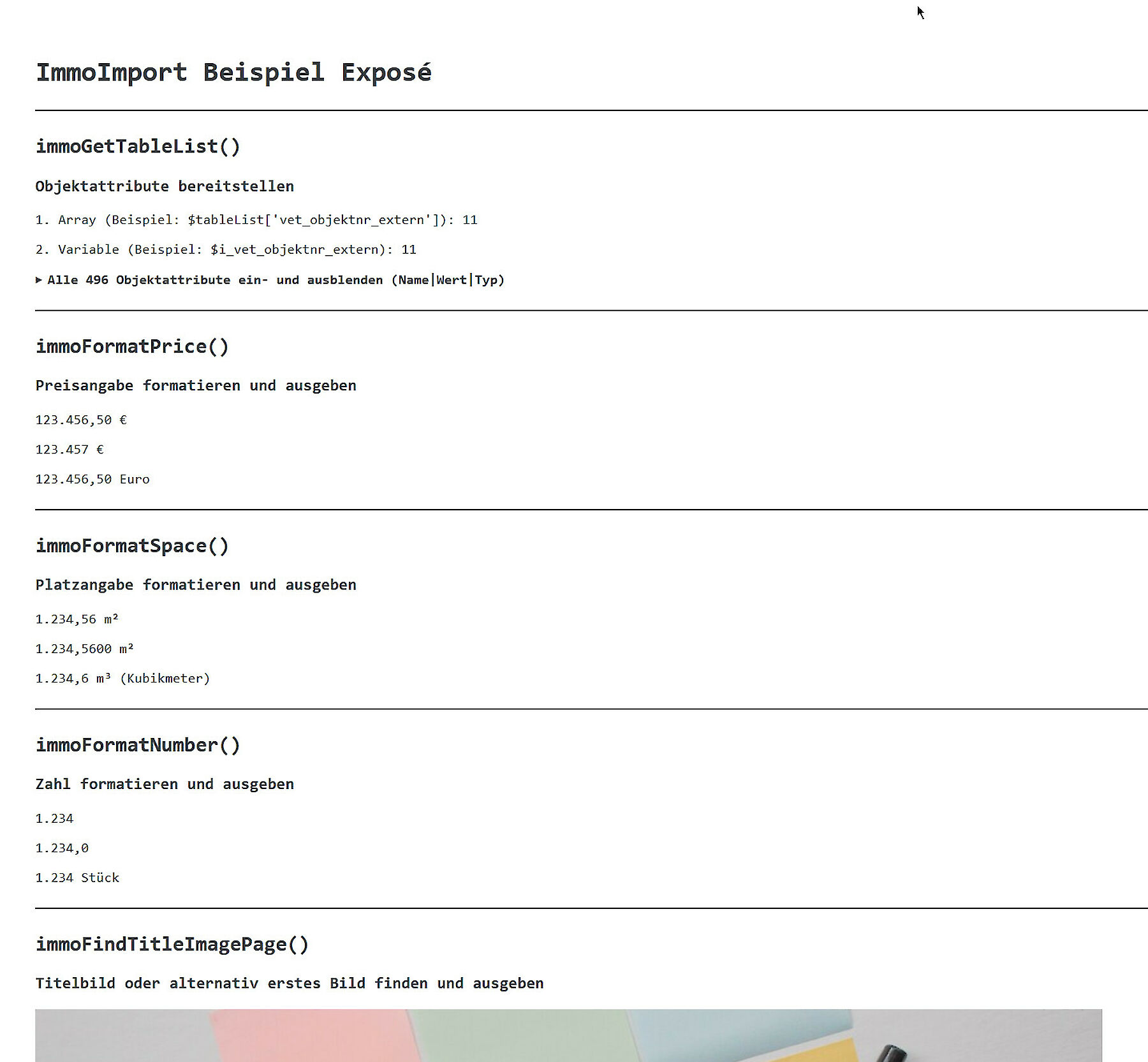Beispiel Ausgabe Exposé