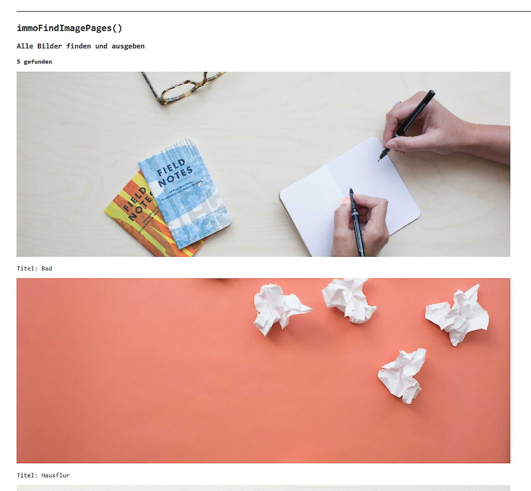 Beispiel Ausgabe Exposé Anhänge